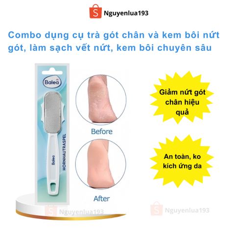 Combo dụng cụ trà gót chân và kem bôi nứt gót, làm sạch vết nứt, kem bôi chuyên sâu