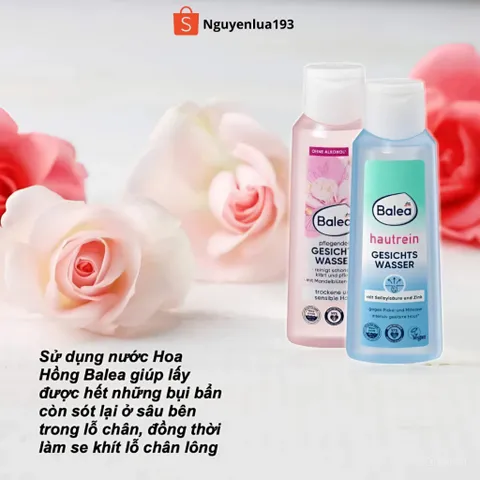 Toner, nước hoa hồng BALEA làm sạch sâu lỗ chân lông, chống  mụn nhọt và mụn đầu đen chai 200ml