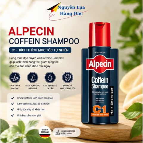Dầu gội Alpecin C1 giúp giảm rụng tóc, tóc chắc khỏe
