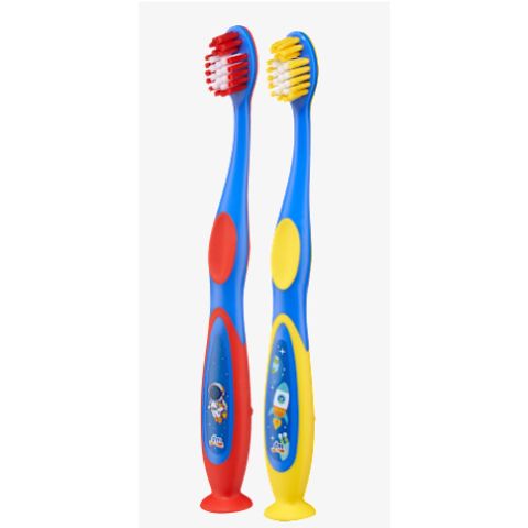 Set bàn chải đánh răng cho bé từ 3-6 tuổi, siêu mềm, bảo vệ răng miệng khỏi sâu răng, set 2 chiếc