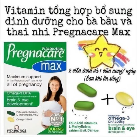 [TPCN] Viên uống vitamin tổng hợp bà bầu Pregnacare max bổ sung omega, dha, epa, hộp 84 viên