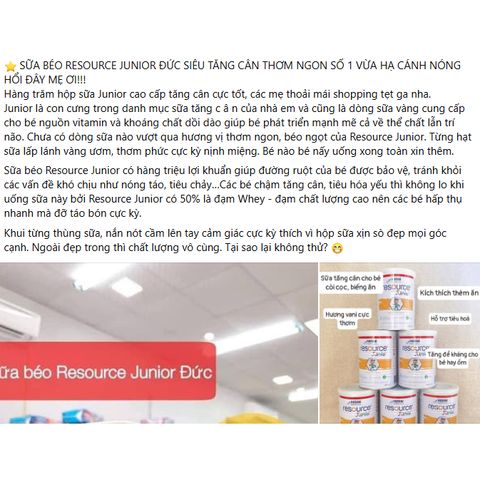 Sữa béo Nestle Resource Junior hàng Đức, hộp 400g