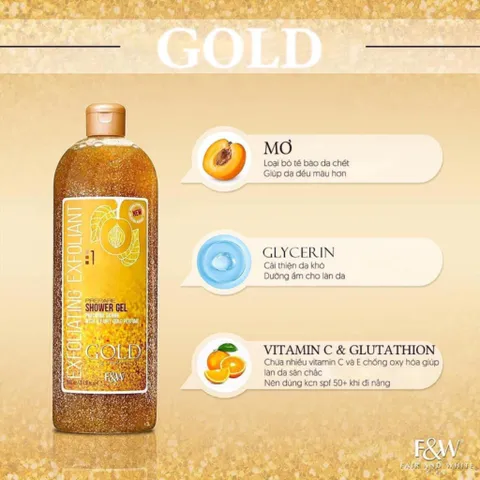 Sữa tắm trắng da, tẩy da chết Exfoliating hàng Pháp