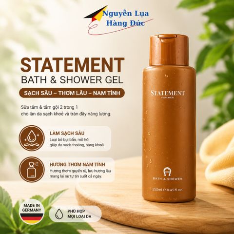 Sữa tắm nước hoa cao cấp Etienne Aigner Statement dành cho nam, hương thơm nam tính, chai 500ml