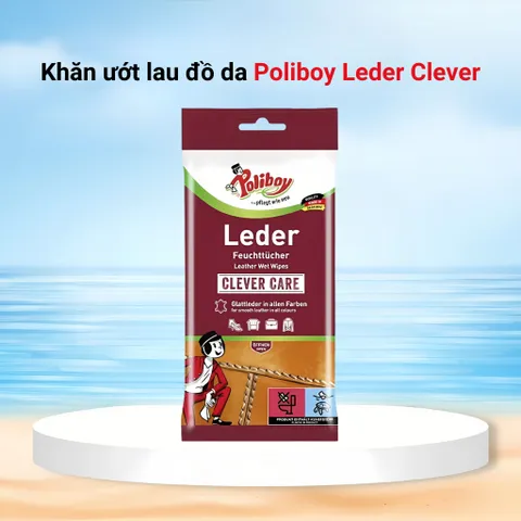 Khăn ướt lau đồ da Poliboy Leder Clever làm sạch vết bẩn, sáng bóng