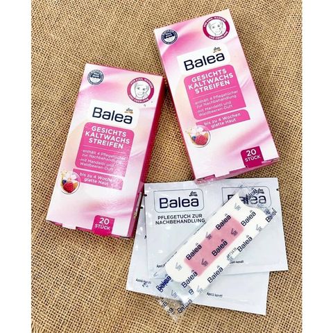 Miếng dán tẩy lông cho vùng mặt Balea Gesicht, hộp 20 miếng
