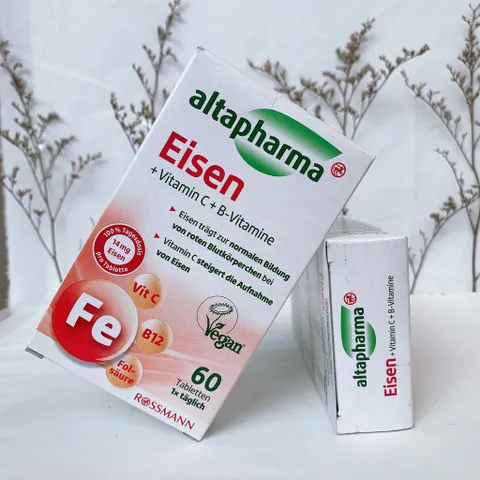 Viên uống bổ sung sắt Eisen Altapharma,Vitamin C,B12 hộp 60 viên