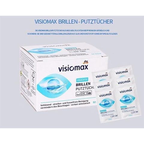 (Quà tặng cho khách mua hàng) Giấy lau kính VISIOMAX làm sạch kinh, lau mờ bụi bẩn bán lẻ theo gói ( hộp 52 gói nhỏ)