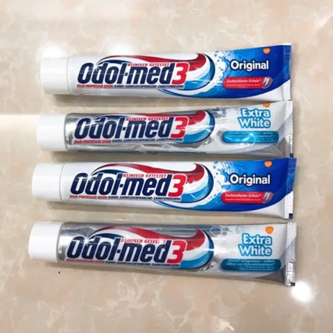 Kem đánh trắng răng ODOL MED 3 ORIGINAL & EXTRA WHITE, răng chắc khỏe
