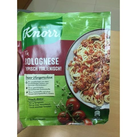 Gia vị nấu mì Ý Spaghetti Knorr tự nấu sạch sẽ, vệ sinh và an toàn cho cả gia đình