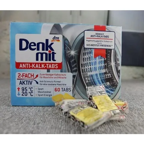 Viên vệ sinh tẩy rửa lồng máy giặt Denkmit, hộp 60 viên