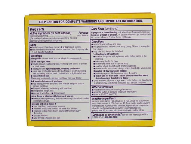 Nexium 24HR 20mg 42 viên minis - Viên uống hỗ trợ giảm trào ngược và ợ nóng, giảm axit dạ dày, một lần mỗi ngày, hiệu quả 24 giờ