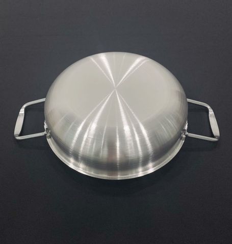 Chảo inox 2 quai đáy bầu, chảo ăn phong cách Hàn Quốc, chảo sâu lòng đa năng trang trí món ăn HXG (TH618)