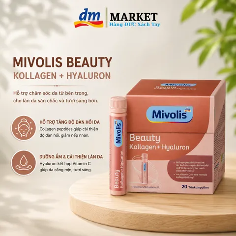 Collagen Beauty Mivolis làm đẹp da từ trong ra ngoài, hộp 20 ống