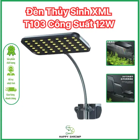 Đèn Led Kẹp Bể Cá XML T103 | Led bể Thủy Sinh Màu Đen | Đèn Kẹp Bể Thủy Sinh Đủ Quang Phổ