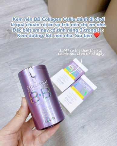 Kem nền BB Colagen Cellio -che phủ tự nhiên