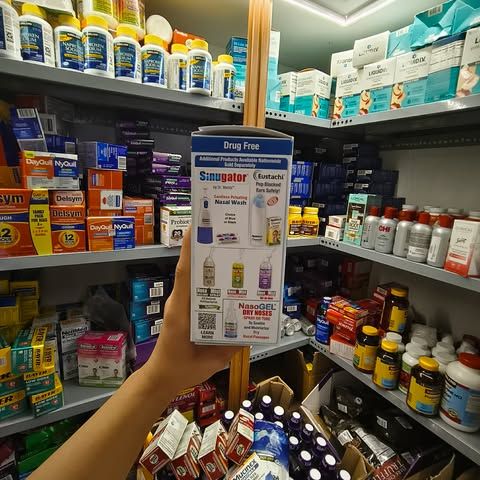 Bộ sản phẩm nước muối rửa mũi (nước muối sinh lý) Neilmed Sinus Rinse 60 gói