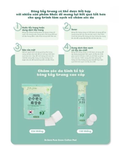 Bông tẩy trang Dr.Sera Pure Snow Cotton Pad 234 miếng