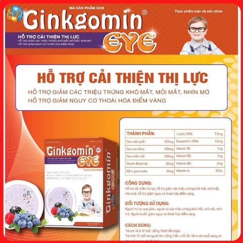 Ginkgomin eye hộp 20 gói – Bổ mắt, cải thiện thị lực