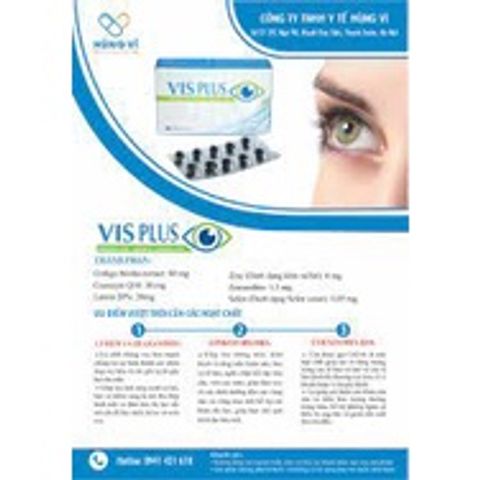Viên uống bổ mắt VISPLUS (Hộp 30 viên)-Hỗ trợ cải thiện thị lực cho người cao tuổi, hạn chế quá trình lão hóa mắt