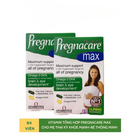 Vitamin tổng hợp cho bà bầu Pregnacare Max 84 viên- Omega 3, DHA, Sắt, Canxi cho thai kì khỏe mạnh, giảm ốm nghén