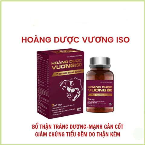 Hoàng Dược Vương ISO, hỗ trợ bổ thận tăng cường sức khoẻ, mạnh gân cốt, hỗ trợ giảm tiểu đêm (Hộp 30 viên)