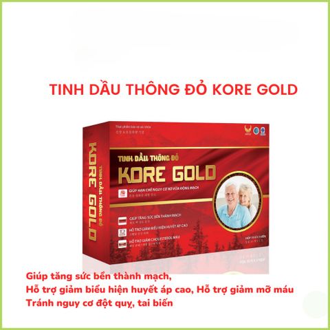 [CHÍNH HÃNG]Viên Uống Tinh dầu thông đỏ kore gold Hỗ Trợ Sức Khoẻ Tim Mạch, Giúp Ổn Định huyết áp, giảm mỡ máu-hộp 50v