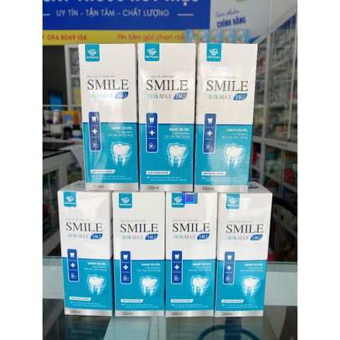 Nước súc miệng họng SMILE MAX HQ Chlohexidin và nano bạc ngừa sâu răng,hôi miệng, nhiệt miệng, chảy máu chân răng 250ml