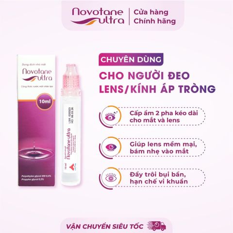 Nước Mắt Nhân Tạo Dưỡng Ẩm Mắt, Giảm Khô Mắt, Mỏi mắt, Mờ Mắt Novotane Ultra 5ml