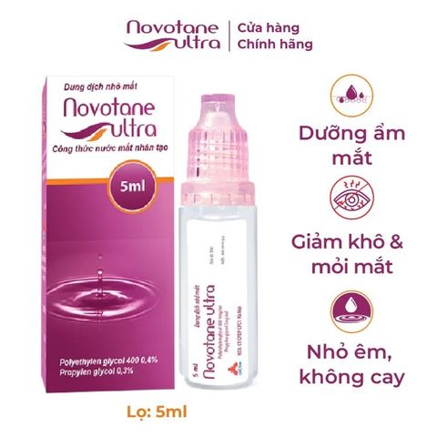 Nước Mắt Nhân Tạo Dưỡng Ẩm Mắt, Giảm Khô Mắt, Mỏi mắt, Mờ Mắt Novotane Ultra 5ml