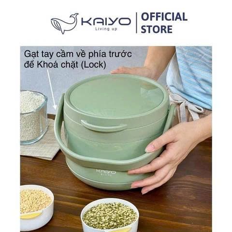 Nồi ủ chân không Kaiyo màu xanh mint-green dung tích 4,5L [mã KTC-3246]