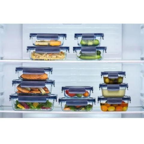 Hộp Bảo Quản Thủy Tinh Hình Chữ Nhật Chịu Nhiệt LocknLock LNG403- Màu Xanh Navy 205*155*67mm-1040ml