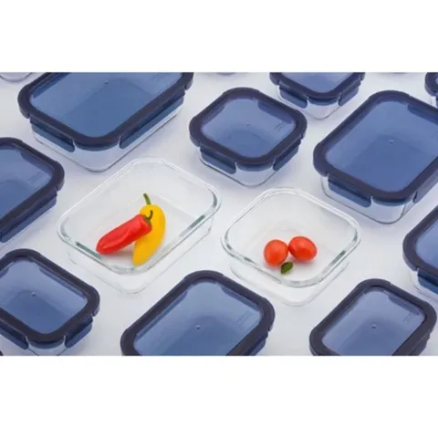 Hộp Bảo Quản Thủy Tinh Hình Chữ Nhật Chịu Nhiệt LocknLock LNG403- Màu Xanh Navy 205*155*67mm-1040ml