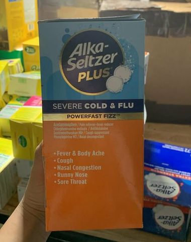 Sủi giảm cảm lạnh Alka Seltzer Plus Cold Flu PowerFast Fizz 72 viên (Citrus)