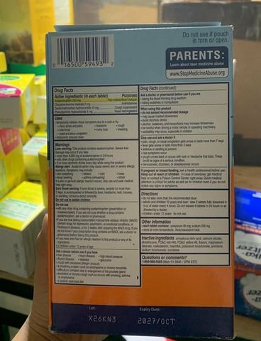 Sủi giảm cảm lạnh Alka Seltzer Plus Cold Flu PowerFast Fizz 72 viên (Citrus)