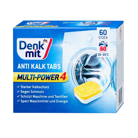 Viên Tẩy Lồng Máy Giặt Denkmit Đức 60 Viên - Giải Pháp Sạch Sâu, Khử Mùi, Diệt Khuẩn, Bảo Vệ Quần Áo và Tuổi Thọ Máy Giặt