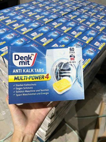 Viên Tẩy Lồng Máy Giặt Denkmit Đức 60 Viên - Giải Pháp Sạch Sâu, Khử Mùi, Diệt Khuẩn, Bảo Vệ Quần Áo và Tuổi Thọ Máy Giặt