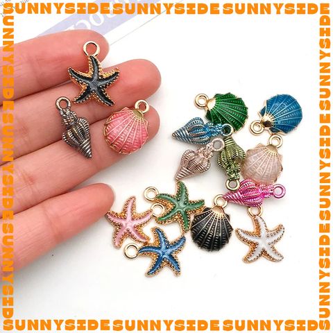 02 Charm Vỏ Sò Vỏ Ốc Sao Biển Nhiều Màu Sắc Làm Vòng Đeo Tay Mặt Dây Chuyền Phụ Kiện Trang Sức