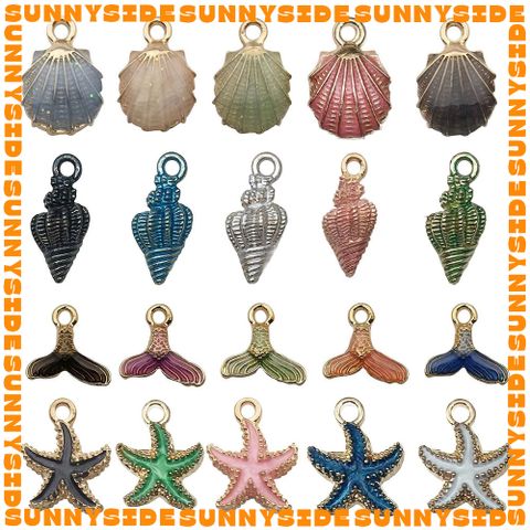 02 Charm Vỏ Sò Vỏ Ốc Sao Biển Nhiều Màu Sắc Làm Vòng Đeo Tay Mặt Dây Chuyền Phụ Kiện Trang Sức