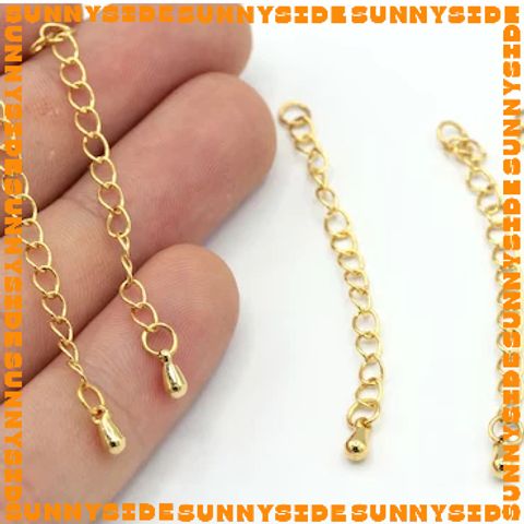 02 Dây Xích Nối Dài Tăng Đơ Kèm Đuôi 5cm Mạ Vàng Cao Cấp 18K Làm Trang Sức Phụ Kiện Handmade DIY