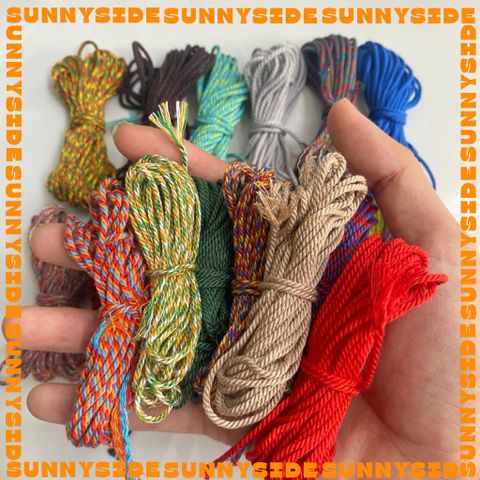 [1.5mm] Dây Chỉ Ngũ Sắc Tây Tạng Sợi Cotton Đan Vòng Làm Handmade Trang Sức Thắt Vòng Phong Cách Dân Tộc