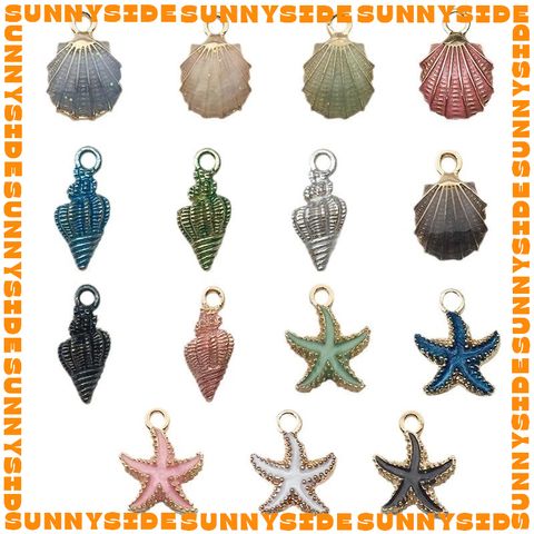 02 Charm Vỏ Sò Vỏ Ốc Sao Biển Nhiều Màu Sắc Làm Vòng Đeo Tay Mặt Dây Chuyền Phụ Kiện Trang Sức