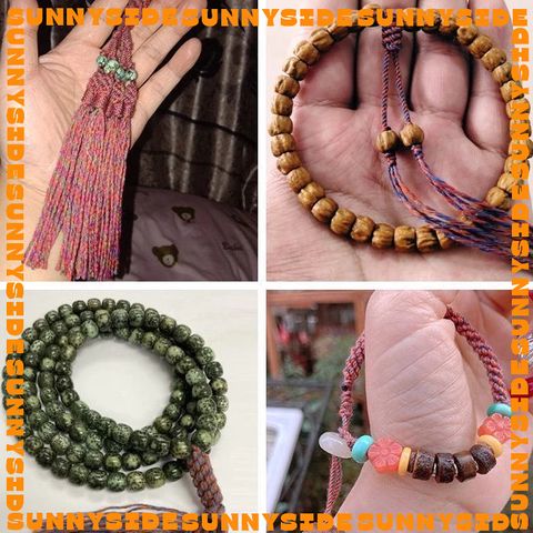 [1.5mm] Dây Chỉ Ngũ Sắc Tây Tạng Sợi Cotton Đan Vòng Làm Handmade Trang Sức Thắt Vòng Phong Cách Dân Tộc