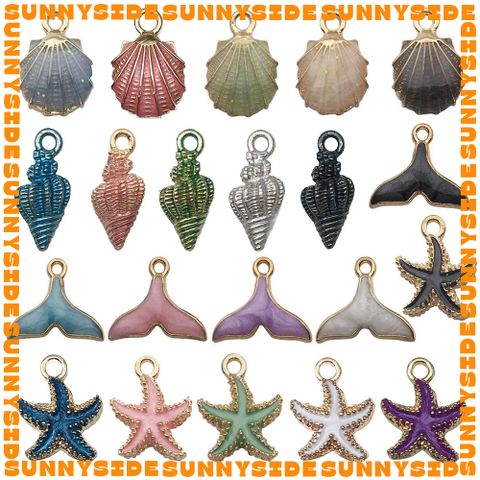 02 Charm Vỏ Sò Vỏ Ốc Sao Biển Nhiều Màu Sắc Làm Vòng Đeo Tay Mặt Dây Chuyền Phụ Kiện Trang Sức
