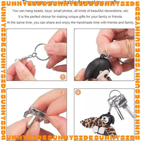 02 Móc Khoá Khoen Tròn Dẹp Loại 1 Bền Màu Móc Chìa Khoá Móc Cài Thú Handmade DIY