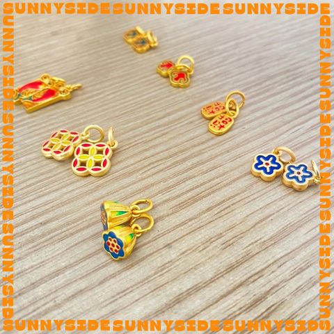 Charm Treo Mạ Vàng Sơn Màu Phụ Kiện Xâu Mix Vòng Tay Phong Thủy Nam Nữ Làm Trang Sức Handmade DIY
