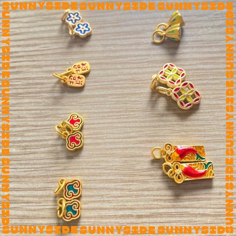 Charm Treo Mạ Vàng Sơn Màu Phụ Kiện Xâu Mix Vòng Tay Phong Thủy Nam Nữ Làm Trang Sức Handmade DIY