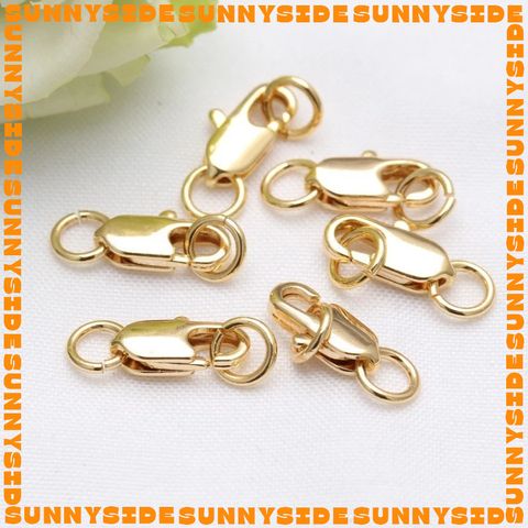 Khoá Càng Cua Mini Mạ Vàng 14K Cao Cấp 10mm Kèm Khoen Tròn Làm Trang Sức Handmade DIY