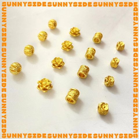 02 Charm Đệm Vàng Cao Cấp Phụ Kiện Xâu Mix Vòng Tay Phong Thủy Nam Nữ Làm Trang Sức Handmade DIY