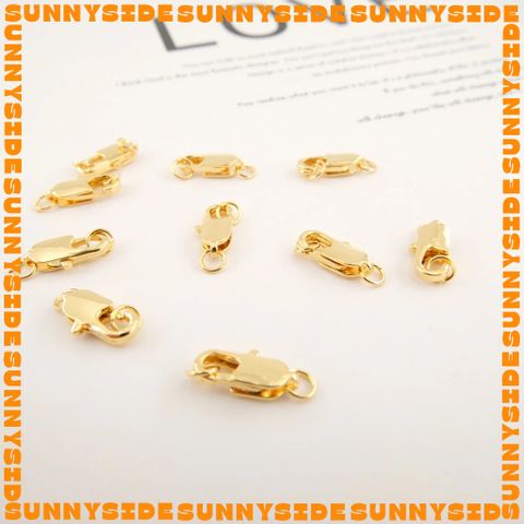 Khoá Càng Cua Mini Mạ Vàng 14K Cao Cấp 10mm Kèm Khoen Tròn Làm Trang Sức Handmade DIY